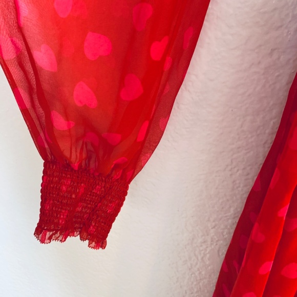 Kate Spade New York Red Dress Heart Print Size 0 Valentines Love Romantic Whimsy - Picture 8 of 16